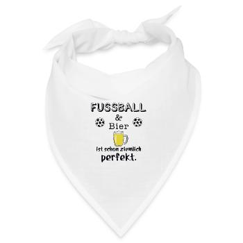 fussball und bier - Bandana Dreieckstuch - Weiß - Vorne