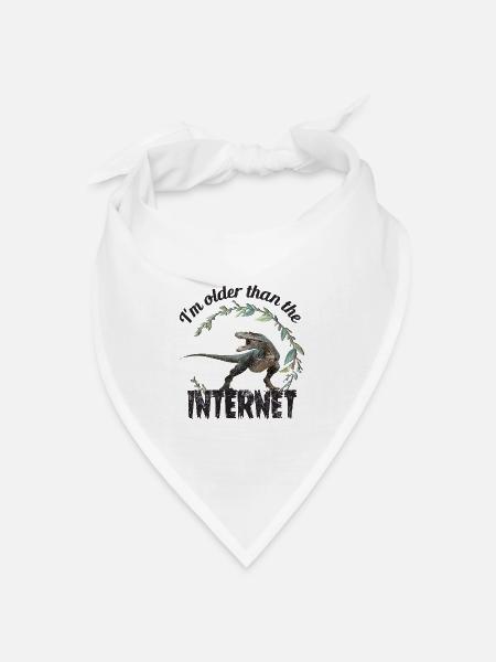 I’m older than the Internet + Dinosaurier - Bandana Dreieckstuch - Weiß