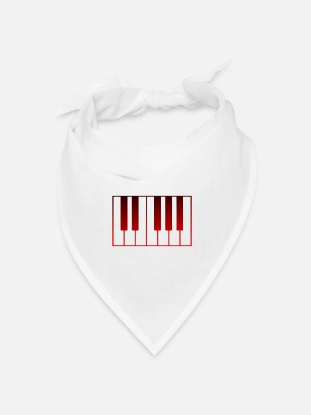 Musikinstrument - Klavier - Bandana Dreieckstuch - Weiß