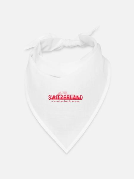 switzerland mountains - Bandana Dreieckstuch - Weiß
