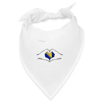 Bosnien Flagge Herzform - Bandana Dreieckstuch - Weiß - Vorne