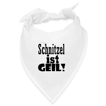 Schnitzel ist geil - Bandana Dreieckstuch - Weiß - Vorne