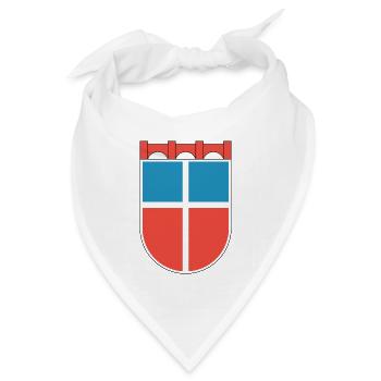 Wappen Saarland 1948 - Bandana Dreieckstuch - Weiß - Vorne