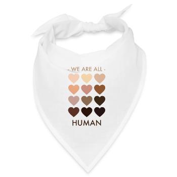 We are all human - Bandana Dreieckstuch - Weiß - Vorne