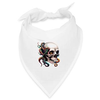 Verwandlung der Menschheit in schlangenförmige Wachsamkeit!" - Bandana Dreieckstuch - Weiß - Vorne