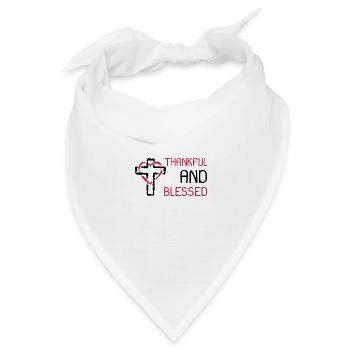 Dankbar und Gesegnet Kreuz Symbol Geschenk - Bandana Dreieckstuch - Weiß - Vorne