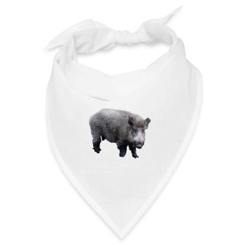 Wildschwein - Bandana Dreieckstuch - Weiß - Vorne