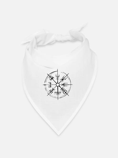 Vegvisir Wikinger Kompass - Bandana Dreieckstuch - Weiß