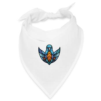Taube Buntes Aquarell Tier Haustier Illustration - Bandana Dreieckstuch - Weiß - Vorne