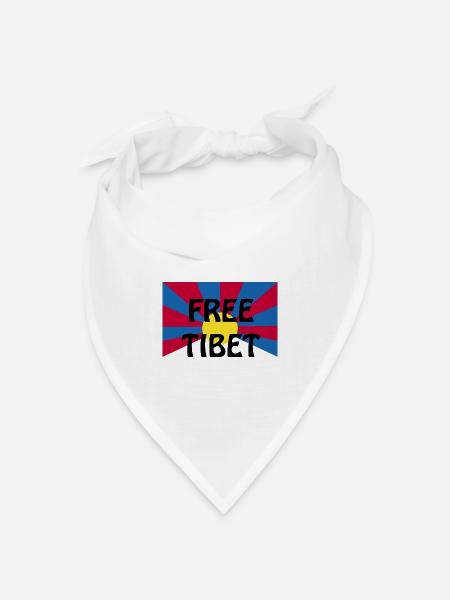 free tibet - Bandana Dreieckstuch - Weiß