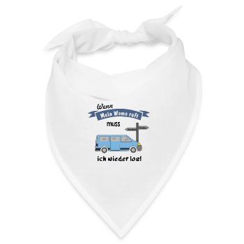 womo ruft campingbus - Bandana Dreieckstuch - Weiß - Vorne