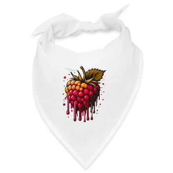 Zweifarbige tropfende Himbeere - Bandana Dreieckstuch - Weiß - Vorne