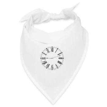 Römische Uhr - Bandana Dreieckstuch - Weiß - Vorne