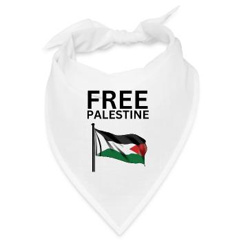FREE Palestine flag | Gaza - Bandana Dreieckstuch - Weiß - Vorne
