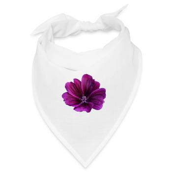 Malve violette Blüte - Bandana Dreieckstuch - Weiß - Vorne