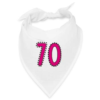 70. 70 JAHRE. 70. JAHRESTAG. 70-JÄHRIGES JUBILÄUM. - Bandana Dreieckstuch - Weiß - Vorne