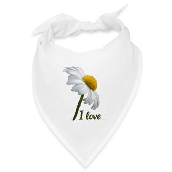 Margeriten I love weiße Blume Margerite - Bandana Dreieckstuch - Weiß - Vorne