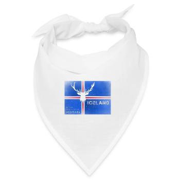 Iceland wildlife Island Fahne - Bandana Dreieckstuch - Weiß - Vorne