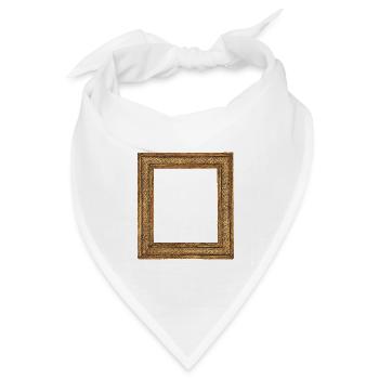 Goldener Bilderrahmen - Bandana Dreieckstuch - Weiß - Vorne