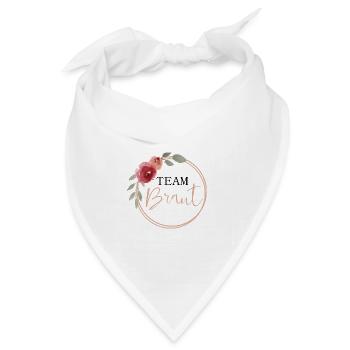 Team Braut - Vintage Blumen - Bandana Dreieckstuch - Weiß - Vorne