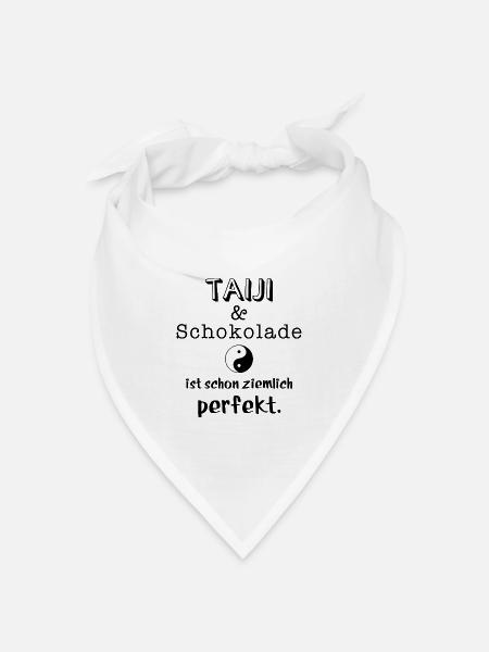 taiji und schokolade - Bandana Dreieckstuch - Weiß