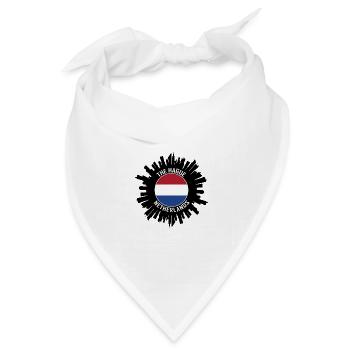 Den Haag Skyline Niederlande Flagge Reisesouvenir - Bandana Dreieckstuch - Weiß - Vorne