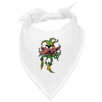🤡 CIRCUS CLOWN Spaß und seltsame Geschenkartikel - Bandana Dreieckstuch - Weiß - Vorne