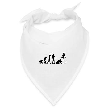 Evolution Domina - Vom Affen zur Herrin mit Sklave - Bandana Dreieckstuch - Weiß - Vorne