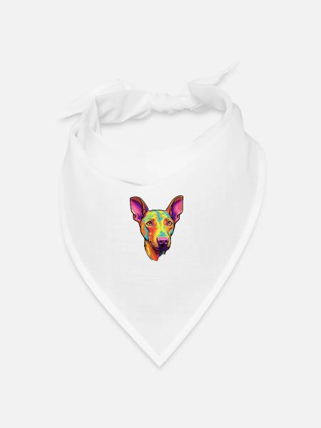 Podenco Canario Hunderasse Cartoon Kawaii Illustrat - Bandana Dreieckstuch - Weiß