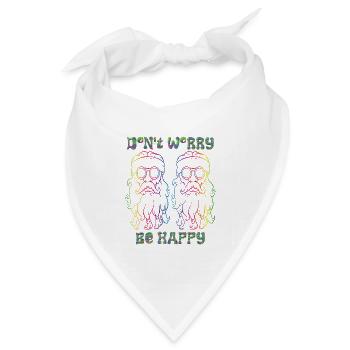 Psychedelische Hippies - Bandana Dreieckstuch - Weiß - Vorne