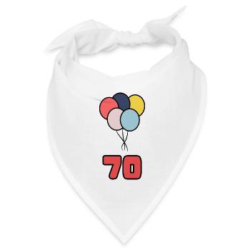 70. 70 JAHRE. 70-JÄHRIGES JUBILÄUM. GEBURTSTAG 70 JAHRE. - Bandana Dreieckstuch - Weiß - Vorne