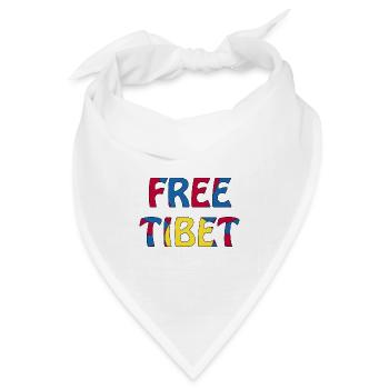 free tibet - Bandana Dreieckstuch - Weiß - Vorne