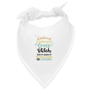 Cross Stich Handarbeiten - Bandana Dreieckstuch - Weiß - Vorne