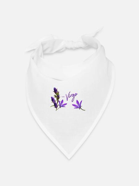 Jungfrau Sternzeichen Jungfrau Glockenblume - Bandana Dreieckstuch - Weiß