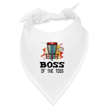 The Toss Discgolf Retro Frisbee Geschenk - Bandana Dreieckstuch - Weiß - Vorne