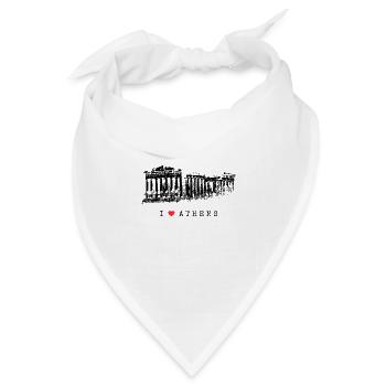 Athen Akropolis Vintage Griechenland I Love Athens - Bandana Dreieckstuch - Weiß - Vorne