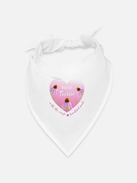 beste Tochter - Bandana Dreieckstuch - Weiß