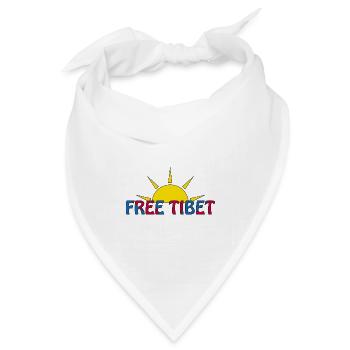 free tibet - Bandana Dreieckstuch - Weiß - Vorne