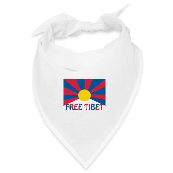 free tibet flagge - Bandana Dreieckstuch - Weiß - Vorne