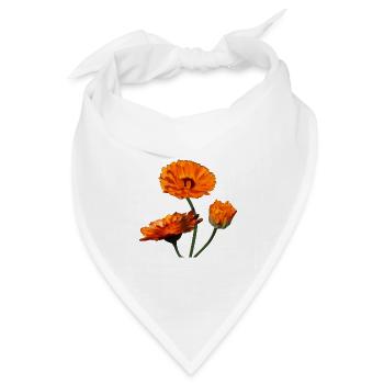 Ringelblumen Ringelblume orangene Blumen - Bandana Dreieckstuch - Weiß - Vorne