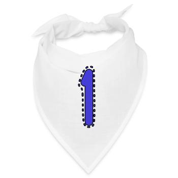 1. 1 JAHR. 1. JAHRESTAG. 1 JAHR GEBURTSTAG - Bandana Dreieckstuch - Weiß - Vorne