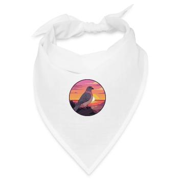 Taube buntes Aquarell Cartoon Kawaii Tier - Bandana Dreieckstuch - Weiß - Vorne