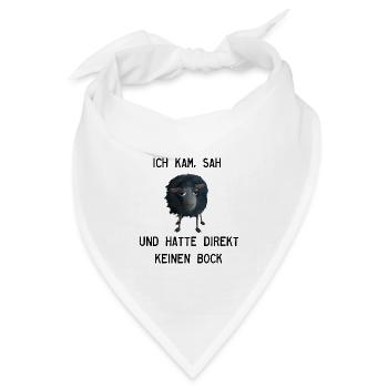 Schwarzes Schaf - Ich kam, sah, hatte keinen Bock - Bandana Dreieckstuch - Weiß - Vorne