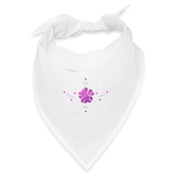 Lichtnelke rosa Blume - Bandana Dreieckstuch - Weiß - Vorne