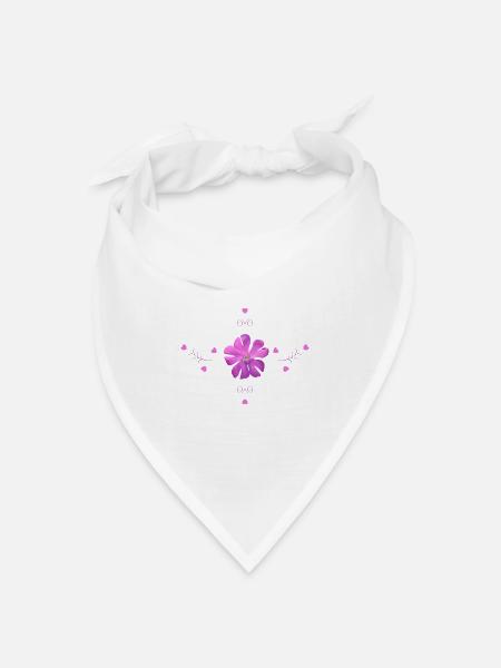 Lichtnelke rosa Blume - Bandana Dreieckstuch - Weiß