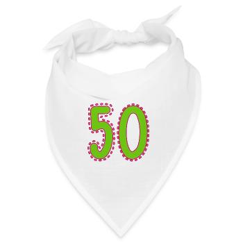 50. 50 JAHRE. 50-JÄHRIGES JUBILÄUM. 50-JÄHRIGES JUBILÄUM. - Bandana Dreieckstuch - Weiß - Vorne