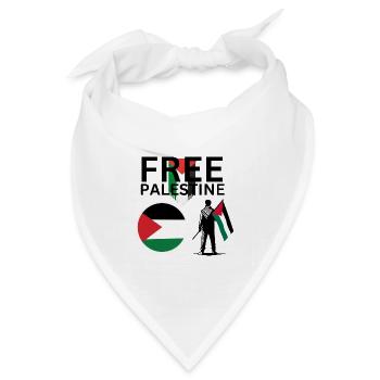Free Palestine - Bandana Dreieckstuch - Weiß - Vorne
