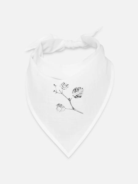 Astzeichnung Kugelschreiber - Bandana Dreieckstuch - Weiß