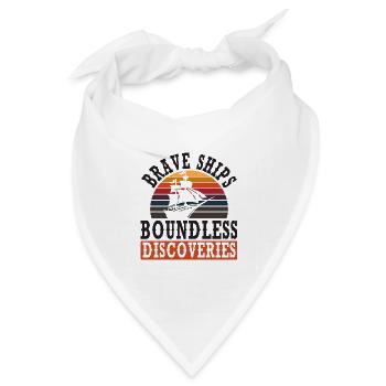 Mutige Schiffe - grenzenlose Entdeckungen - Kolumb - Bandana Dreieckstuch - Weiß - Vorne