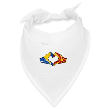 Bosnien Mazedonien Flagge Hände Herzform used - Bandana Dreieckstuch - Weiß - Vorne